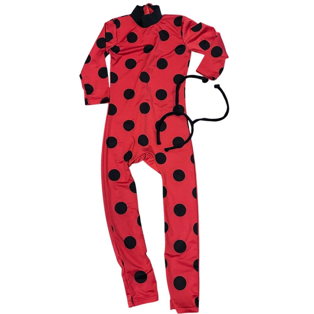 Girls  7/8 Ladybug Costume Play Halloween with Headband